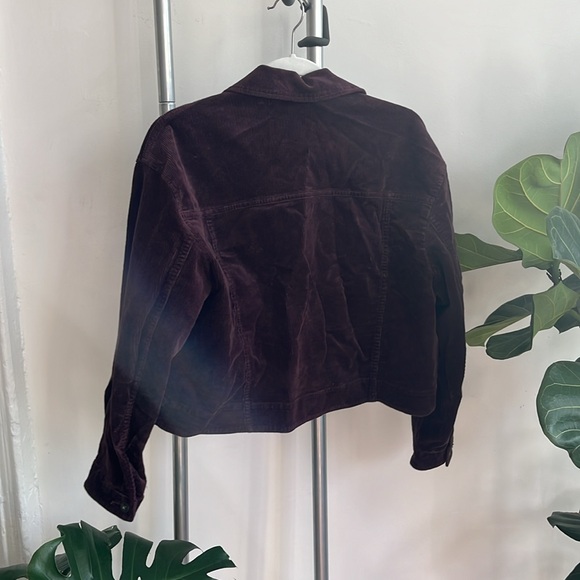 Uniqlo corduroy chocolate purple jacket size small - Picture 2 of 2